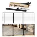 Muzata 8-12FT Modular Black Cable Railing Kit with Handrail 36 Inch 3 Level Post Kit Complete Set Cable Railing System for Decks Length Adjustable Easy DIY with Paper User Guide RW01