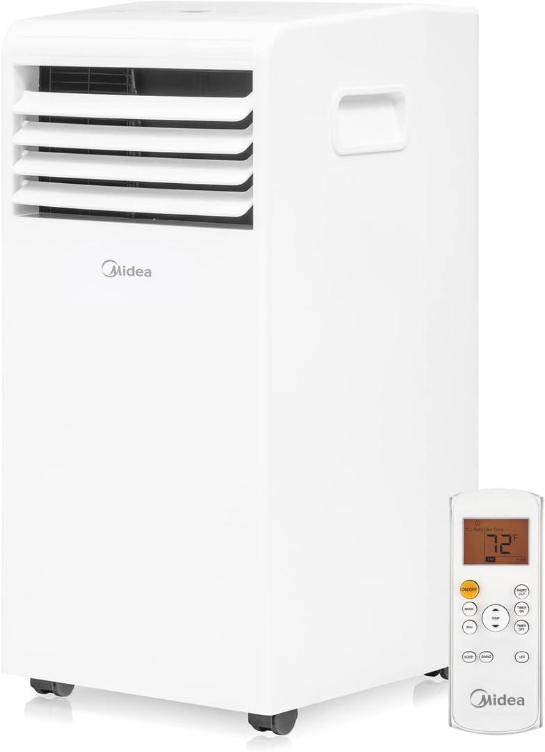 Midea 6,000 BTU ASHRAE (5,000 BTU SACC) Portable Air Conditioner, Cools up to 150 Sq. Ft., with Dehumidifier & Fan mode, Easy- to-use Remote Control & Window Installation Kit Included (White)