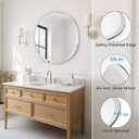 USHOWER 30" Round Frameless Wall Mirror with Beveled Edge - Circle Mirror for Bathroom & Vanity, Elegant & Simple Look