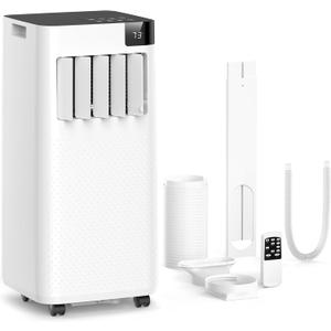 ZAFRO Portable Air Conditioners, 8,000 BTU Portable AC Unit with Cool, Fan & Dry Modes/Fast Cooling/Energy Efficient/Remote Control/24Hrs Timer for Bedroom/Apartments/Indoor Rooms, White