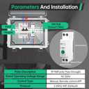 WiFi Smart Switch Breaker, 1-63A Adjustable WiFi Circuit Breaker, Smart Life/Tuya APP Remote Control Switch Timer Monitor Voltage Power Energy Usage, Compatible for Alexa Google Home DIN Rail