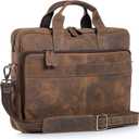 Leather briefcase 18 Inch Laptop Messenger Bags for Men and Women Best Office briefcase Satchel Bag, Large