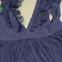Women's Elegant Sleeveless Deep V Neck Mesh Ruffle Long Formal Party Evening Dress XL