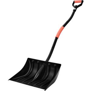 VEVOR Snow Shovel for Driveway, 17 in Wide Plastic Snow Shovel with D-Shaped Handles & Aluminum Blade, Large Capacity Snowplow Shovels, Lightweight Snows Removal Tool for Garden Car Camping (Black)