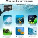 AQQA Aquarium Wave Maker,3W/5W/10W/15W Suction Cup Fish Tank Single Powerhead Pump110V/60Hz Ultra Quiet Submersible Circulation Pump,360Adjustable For Freshwater Saltwater Black