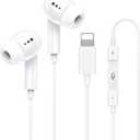 [Apple MFi Certified] Wired Headphones for iPhone 14 13 12,Earbuds with Lightning Connector Built-in Mic & Volume Control HiFi Stereo Nosie Reduction Earphones Compatible with iPhone 13/11/XR/XS/X/8/7, L