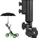 Heavy-Duty Golf Push Cart Umbrella Holder 180 Adjustable for Stroller Bicycle Bike Wheelchair Mobility Scooter Beach Chair Windproof Universal Umbrella Bracket