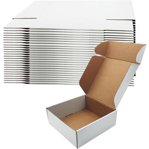 8x8x3 inch Shipping Boxes, White Corrugated Cardboard Box Literature Mailing Shipping Packaging Recyclable Storage Boxes and Craft Gifts Giving Products Business White Box Set of 25 (8''x8''x3'')
