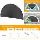 HOMEDEMO Arch Window Shade Blackout Black, 48" X 24", No Drill, Half Moon Cellular Shades, Easy Installation Blinds, Half Circle Semicircular