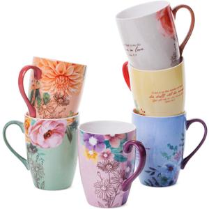 BTaT- Christian Coffee Cups, Set of 6, 12oz, Bible Verse Mugs, Christian Mugs, Scripture Coffee Cups