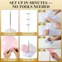 4 Sets Balloon Column Stand Kit, 7FT Height Adjustable Metal Balloon Tower with Weighted Base Water Bags Reusable, Party Decoration for Wedding, Birthday, Graduation, Baby Shower
