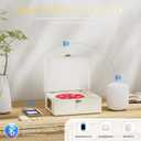 Yintiny Rechargeable Leather CD Player with Speakers, Bluetooth Transmitter, Festival Gift, BGM Player for Home Decor., White