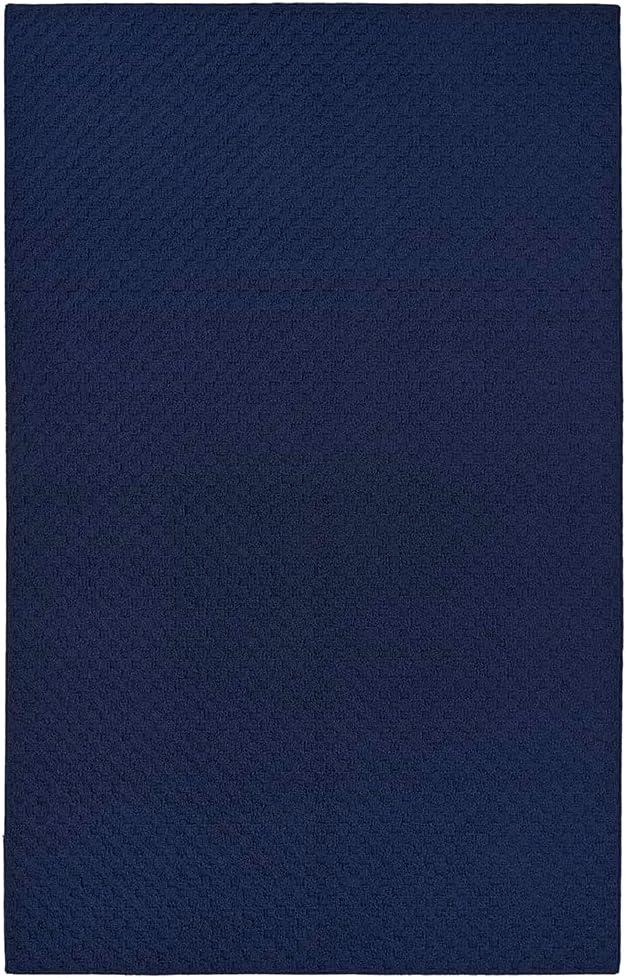 Garland Rug Town Square Navy Blue 3' x 5' Non Slip Area Rug for Living Rooms & Hallways, Stylish & Durable for High-Traffic Areas