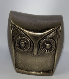 HD Designs Aluminum Owl Gold 3.6 Inches Home Decor Desk Table Shelf Figure