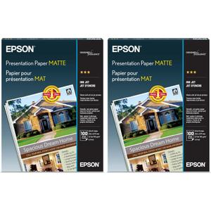 Epson Presentation Paper Matte, 8.5 x 11 Inch, (S041062), White 100 Count (Pack of 2)