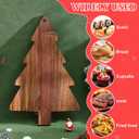 PRETYZOOM Christmas Tree Charcuterie Board, 9.4x15'' Holiday Wooden Cutting Board, Reusable Appetizer Food Serving Platter, Cheeseboard, Sushi Serving Tray Christmas Kitchen Decor