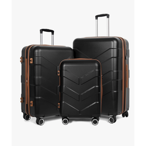 Luggage Sets 3 Piece with Spinner Wheel, Hardside Suitcase Set with TSA Lock, Expandable Travel Luggage for Men and Women, Black