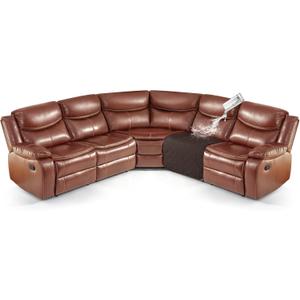 VANSOFY Extra Large Reclining Sectional Couch Covers, Waterproof 5-Piece Sofa Covers for L Shape Sectional Sofa Corner Seater Washable Slipcover for Pets, Dogs(1 Seat Recliner Cover, Chocolate)