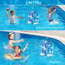 Pool Basketball Hoop, 3-in-1 Floating Basketball Hoop & Football Ring Games with 5 Balls 12 Rings and Pump, Outdoor Family Party Water Swimming Pool Basketball Toys for Kids Ages 4-8 8-12