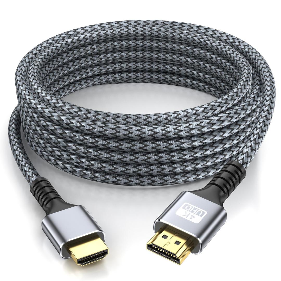looyotul 4k Hdmi Cable 50ft Ultra High Speed HDMI 2.0 Cable 4K@60HZ 3D ARC Gold-Plated Connector Ethernet Audio Video Return HDMI Cord for UHD TV Monitor Laptop Xbox PS4/PS5 Roku TV ect.(Silvery)