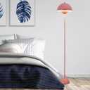 COSYLUX Modern Floor Lamp for Living Room, Industrial Tall Standing Lamp for Bedroom, Metal Shade Reflecting Light Reading Floor Lamp for Office, Nursery Room, Corner(Light Pink)