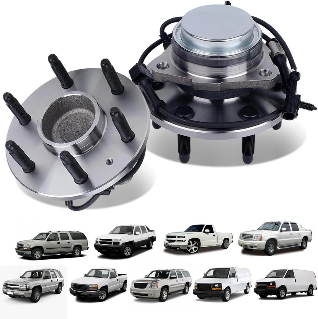 2PCS Front Wheel Hub Assembly and Wheel Bearing FIT 19992013 Silverado 1500 Sierra Tahoe Yukon Suburban 1500 2WD Only, 6-Lug 3-Bolt Flange Replace OE# 515053 SP550305