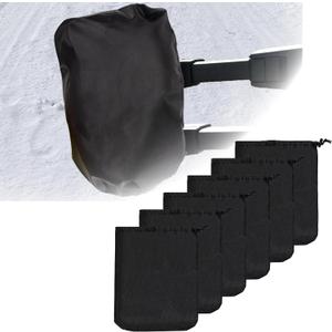 6Pcs Side Mirror Covers, Waterproof Car Side Mirror Protection for Snow, Ice, Bird Droppings - Suit Fit for Trucks, Winter Rearview Guard, Auto Exterior Accessories with Drawstrings