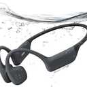 Full-Coverage Liquid Silicone Swimming Headphones, IP68 Waterproof Underwater Headphones, Bluetooth 6.0&MP3 with 32GB Memory Card, Soft/Skin-Comfortable Open Ear Bone Conduction Swim Earbuds(Black)