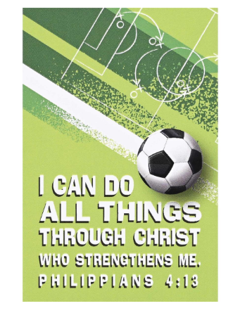 Dicksons Inspirational Bible Verse Itty Bitty Blessing Card Bookmark 3 x 2 Cardstock I Can Do All Things Football - Pack of 12