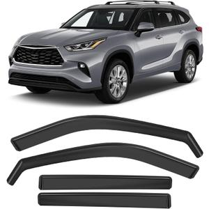 in Channel Rain Guards Fit for Toyota Highlander 2021 2022 2023 2024 2025 2026, Durable Side Window Wind Deflectors & Visors 2021-2026 Highlander Wind Deflectors 4 PCS