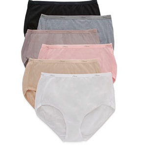 Hanes Womens Highwaisted Panties, 6pack, Moisturewicking Cotton  Briefsunderwear, Body Tones, 9 US