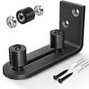 EaseLife Sliding Barn Door Bottom Floor Guide, Ball Bearings Adjustable Stay Roller, Wall Mount System, Flush Flat Bottom Design, 2 Assemble Setup Options, Fit All Size Door, Black