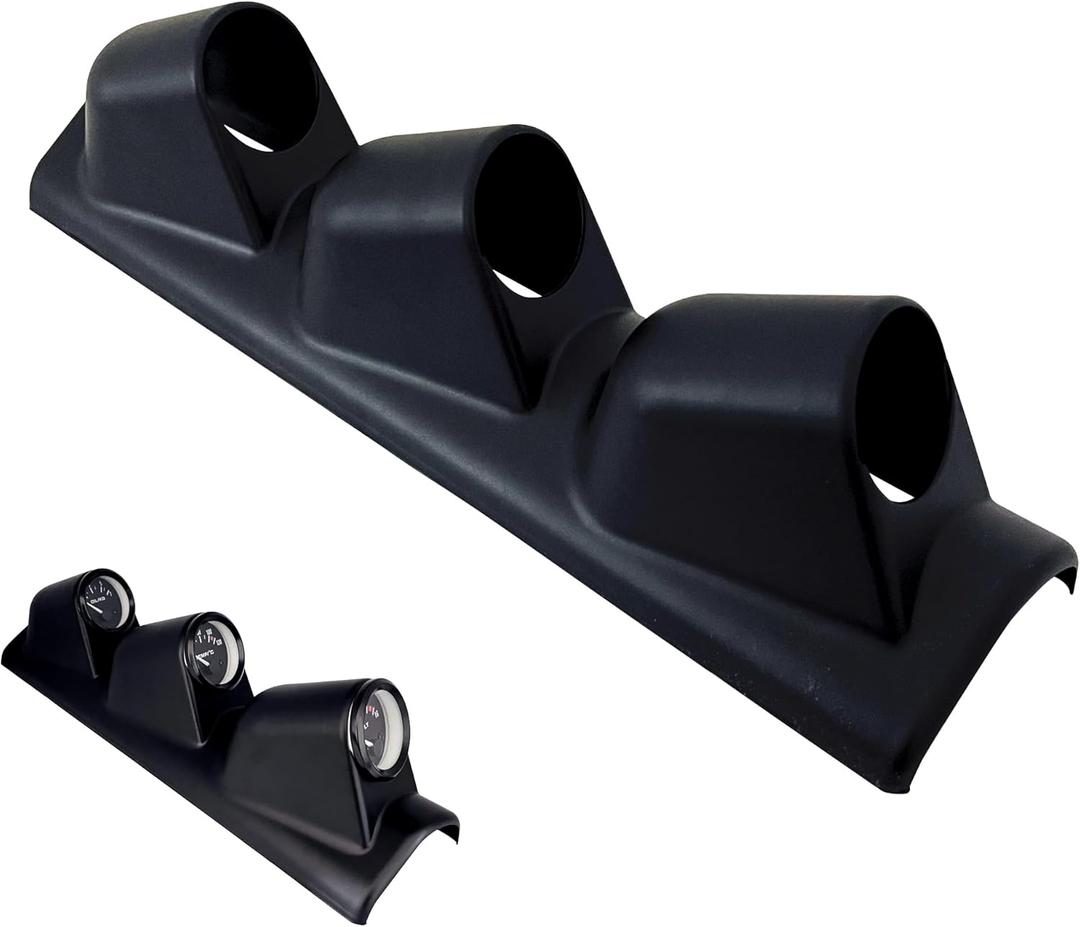 Universal Black 2" 52mm Triple 3 Hole Pillar Gauge Pod Holder