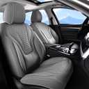 Coverado Waterproof Nappa Leather Car Seat Covers, Automotive Seat Covers Fullset, 5 Seat Car Seat Cushion & Car Seat Protector, Gray Front and Rear Covers Universal Fit for Most Cars, SUVs, Trucks