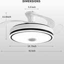 42'' Retractable Ceiling Fan with Lights, Smart Ceiling Fan Light with Bluetooth Speaker, App Control for Dimming & RGB Color Change Reversible Bedroom Living Room