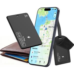 F01 Ultra-Thin Wallet Tracker Card, Wireless Charging Recharged X-Tag Tracker, Keys Finder & Item Locator for Keys, Bags, Passport