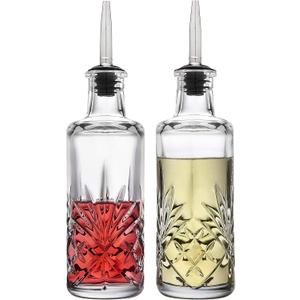 Godinger Oil and Vinegar Dispenser Cruet Set, Condiment Pourer Bottle - Dublin Collection (2 pcs)