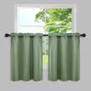 Mrs.Naturall Short Curtains for Small Windows,52x30 Inches Long,Sage Green
