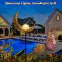 Homeimpro Moon Solar Lights Outdoor Garden Decor Gifts for Mom Women,Waterproof Stakes Yard Decorations for Lawn, Patio Accessories, Backyard Ornaments Birthday Gifts Mother Grandma (Bronze)