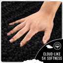 Yimobra Bathroom Rugs Non Slip Washable 32x20 Inch - Ultra Soft Absorbent Chenille Bath Mat, Quick Dry Shaggy Floor Carpet for Tub Shower, Black Home Decor Accessories