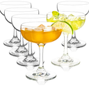 Champagne Glasses Set of 6-7oz Elegant Coupe Glasses, Crystal Cocktail Glasses for Martini, Champagne, Desserts, Home Bar, Wedding, and Party (6 PCS)