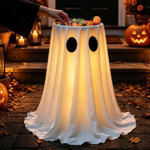 USB Powered Halloween Ghost Candy Bowl Stand w/ 8-Mode Remote LED Lights
Trick-or-treat candy dish，Cute Ghost Candy Bowl Holder，Perfect Indoor Outdoor Halloween Décor，for Porch, Yard & Doorway