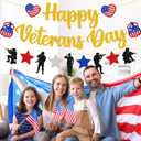 Happy Veterans Day Banner Thank You Veterans Theme Party Decorations America Patriotic Military Army Soldier Heroes Theme Veterans Day Party Supplies Glitter Gold