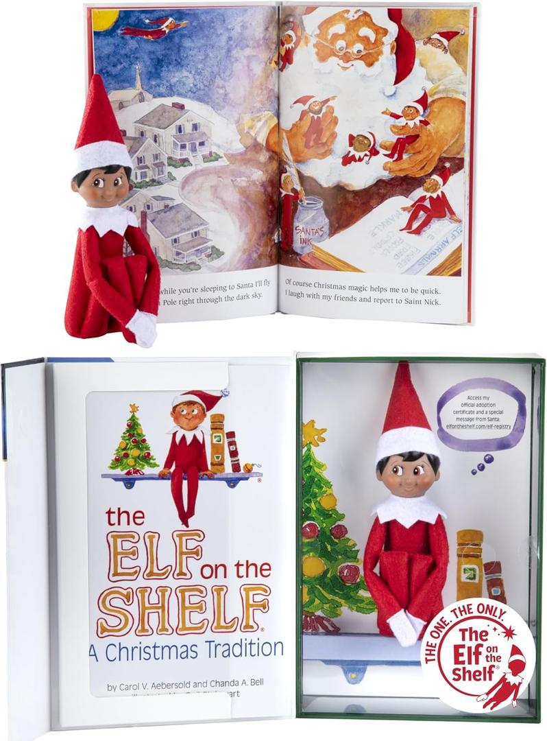 The Elf on the Shelf: A Christmas Tradition - Boy Scout Elf with Brown Eyes - Includes Artfully Illustrated Storybook, Keepsake Box and Official Adoption Certificate