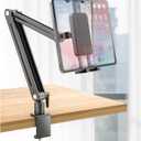 Adjustable Portable Monitor Stand 15.6" - 360 Rotating Base Tall Tablet Desk Arm Holder Stand for iPad Air/Pro/Mini Swivel Flexible Bed Clamp Mount Soporte para Tablet/Monitor Portatil/Ereader