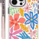 2 x ZHEGAILIAN Case for iPhone 13 Pro,[Compatible with MagSafe] - Pink,Wireless Slim Clear Shockproof Protective Cover for Women GirlGirly Passion Flower