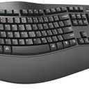 Wireless Keyboard and Mouse Combo,2.4G Full Size Wave Keys Ergonomic Keyboard with Wrist Rest for Natural Typing, 3 DPI Adjustable Ergonomic Silent Mouse for Computer/Laptop/Windows/Mac (Gray)