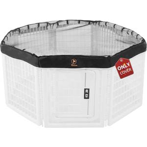 PJYuCien Dog Playpen Mesh Top Cover, Fits 24 Inch 8 Panels Regular Octagon Plastic Exercise Pet Pen, Adhesive Tape Connections, Black (Note: Cover Only, Fence Not Included)