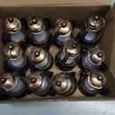 ROCEEI 12 Pcs Ramadan Eid Lantern Mini Bronze Gold Lanterns Decorative with LED Candles Small Eid Mubarak Decor Vintage Hanging Lantern Lights for Home Table Centerpiece Party Gift