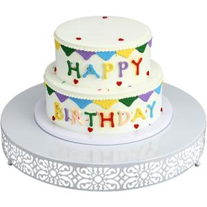 18 Inch Cake Stand Round Metal Cupcake, 18"L x 18"W x 2.95"H